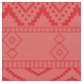 Red Floral Textile | Geometrisches Mohndruck Stoff (Nahaufnahme)