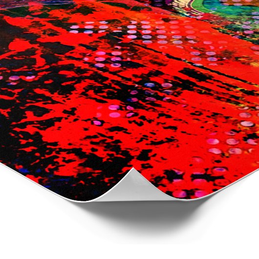 Red Floral Textur Poster (Ecke)