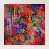 Red Floral Textur Puzzle (Vertikal)