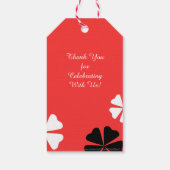 Red Floral Thank You, 2 Sided Minimalist Geschenkanhänger (Rückseite)