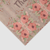 Red Floral Tissue Personalisieren Dankeschön Text Seidenpapier (Ausschnitt)