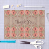 Red Floral Tissue Personalisieren Dankeschön Text Seidenpapier (Handwerk)