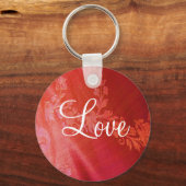 Red Floral Valentine Schlüsselanhänger (Vorderseite)
