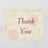 Red Floral Vielen Dank Postkarte (Vorne/Hinten)