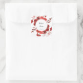 Red Floral Vielen Dank Quadratischer Aufkleber (Tasche)