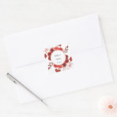 Red Floral Vielen Dank Quadratischer Aufkleber (Umschlag)