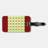 Red Floral Vine Pattern on Light Green Gepäckanhänger (Rückseite horizontal)