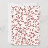 Red Floral & Vines Vintage Wedding Einladung (Rückseite)