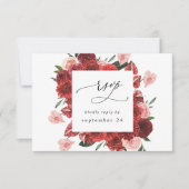 Red Floral w Meal UAWG RSVP Karte (Vorderseite)