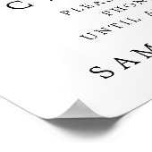 Red Floral Wappen Unplugged Wedding Zeremony Sign Poster (Ecke)