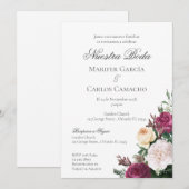 Red Floral Wedding invitation Invitation Spa Einladung (Vorne/Hinten)