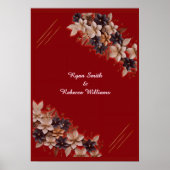 Red Floral Wedding Poster  Elegant Wedding Welcome (Vorne)