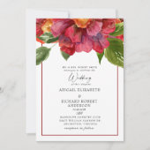 Red Floral Wedding Toskana Bold Eltern Einladung (Vorderseite)
