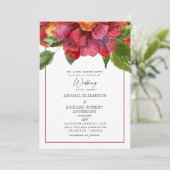 Red Floral Wedding Toskana Bold Eltern Einladung (Stehend Vorderseite)