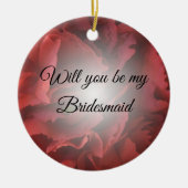 Red Floral werden Sie meine Bridesmaid sein Keramik Ornament (Vorne)