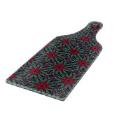Red Floral With Green and Blue Schneidebrett (Ecke)