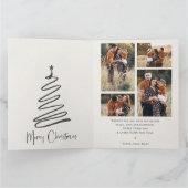 Red Florals Multi Family Fotos Frohe Weihnachten Karte (Innenseite)