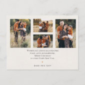 Red Florals Multi Family Fotos Frohe Weihnachten Postkarte (Rückseite)