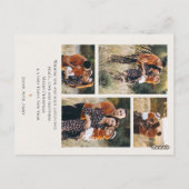 Red Florals Multi Family Fotos Frohe Weihnachten Postkarte (Rückseite)