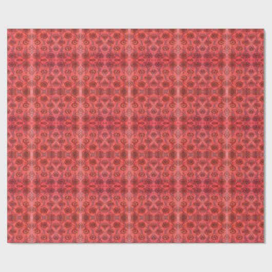 Red Florals Wrapping Paper Geschenkpapier (Flach)
