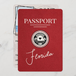 Red Florida Passport Save the Date