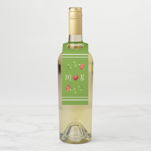 Red Flower Bottle Chiller – Personalized Wine Flaschenanhänger (Auf Flasche)