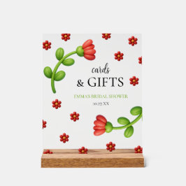 Red Flower Cards & Gifts – Bridal Shower Acrylschild
