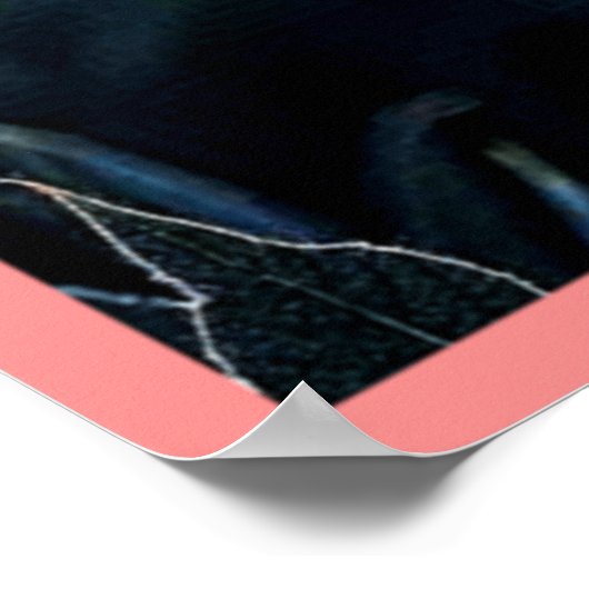 Red Flower Dark Night Solitude Art Poster (Ecke)