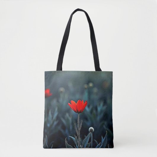 Red Flower Dark Night Solitude Art Tasche (Vorderseite)