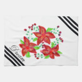 Red Flower Design Küchentuch (Horizontal)