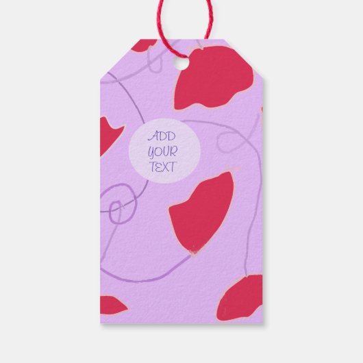 Red Flower Gift Tags Geschenkanhänger (Rückseite)