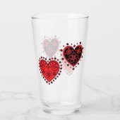 Red Flower Hearts Glas (Rückseite)