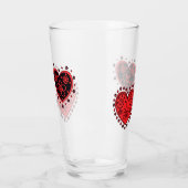 Red Flower Hearts Glas (Links)