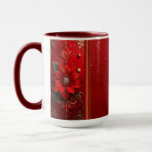 Red Flower Holiday Mug Tasse (Links)