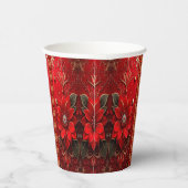 Red Flower Holiday Paper Cups Pappbecher (Rechts)