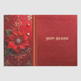 Red Flower Holiday Tissue Paper Seidenpapier