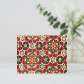 Red Flower Medici Fabric Postkarte (Stehend Vorderseite)