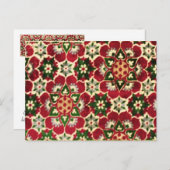 Red Flower Medici Fabric Postkarte (Vorne/Hinten)