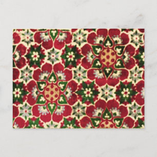 Red Flower Medici Fabric Postkarte