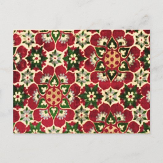Red Flower Medici Fabric Postkarte (Vorderseite)