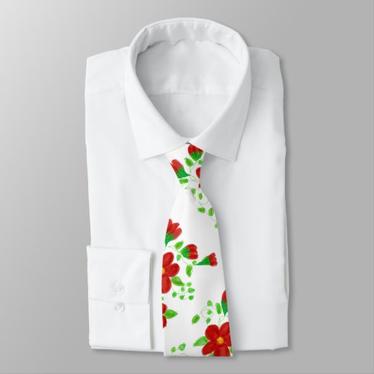 Red Flower Mode Krawatte (Gebunden)