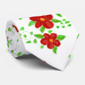 Red Flower Mode Krawatte (Gerollt)