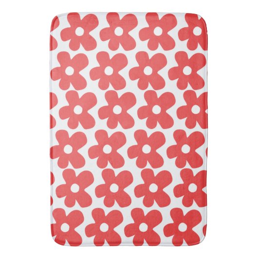 Red Flower pattern Badematte (Vorderseite Vertikal)