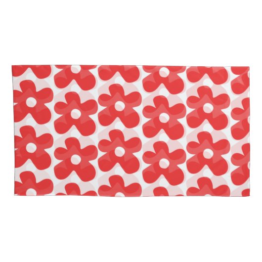 Red Flower pattern Kissenbezug (Rückseite-Rechts)