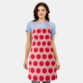 Red Flower Seamless Pattern Apron Schürze (Getragen)