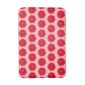 Red Flower Seamless Pattern Bath Mat Badematte (Vorderseite Vertikal)