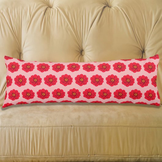 Red Flower Seamless Pattern Body Pillow Seitenschläferkissen