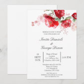 Red flower wedding einladung (Vorne/Hinten)