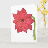 Red Flower with white background blank Karte (Gelbe Blume)