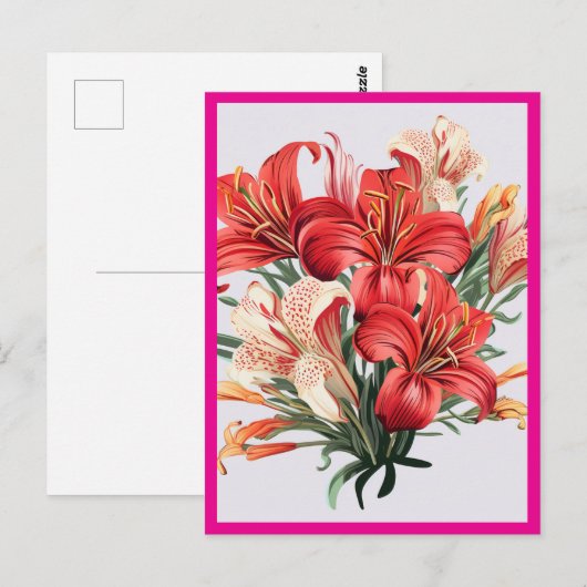 RED FLOWERS #2 POSTKARTE (Vorne/Hinten)